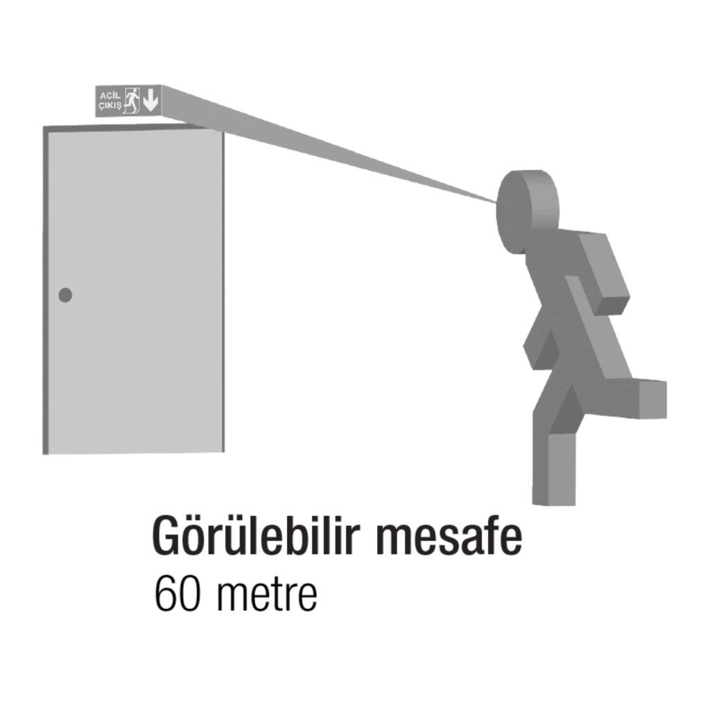 ArselArsel Dekolite Serisi Çift Yüzlü A11003-A110-010C Acil Çıkış Yönlendirme Armatürü Şebekeden Yanan 1000 Lümen LEDA11003