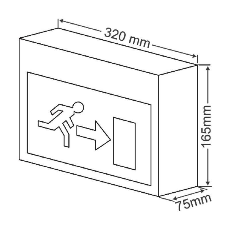 ArselArsel Dekolite Serisi Çift Yüzlü AE-5123-L Acil Çıkış Yönlendirme Armatürü Kesintide 180 Dak. Yanan 1000 Lümen LEDAE-5123-L