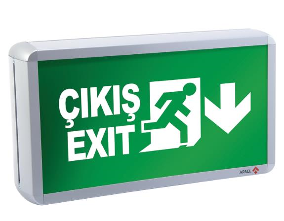 ArselArsel Dekolite Z Serisi AE-3113-L  Acil Çıkış Yönlendirme Armatürü Kesintide 180 Dak. Yanan 500 Lümen LEDAE-3113-L