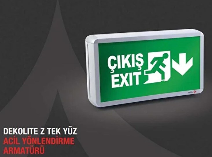 ArselArsel Dekolite Z Serisi Eko AE-4113-LE Acil Çıkış Yönlendirme Armatürü Kesintide 180 Dak. Yanan 20xF LEDAE-4113-LE
