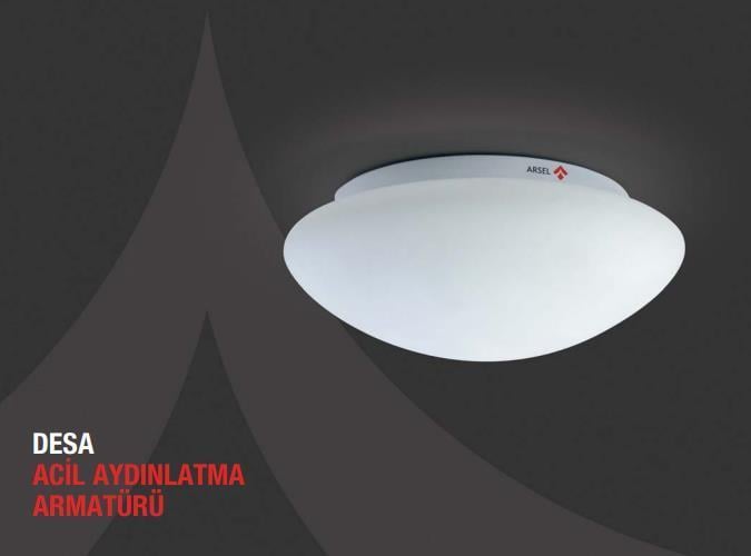 ArselArsel Desa RLG-MB Sensörlü + Batarya Acil Aydınlatma Armatürü Kesintide 180 Dak. Yanan Led LambaRLG-MB