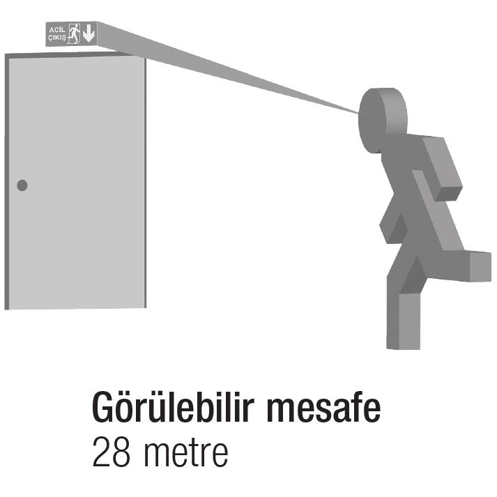 ArselArsel Ekolite AE-6113-L Acil Çıkış Yönlendirme Armatürü Kesintide 180 Dak. Yanan 20xF LEDAE-6113-L