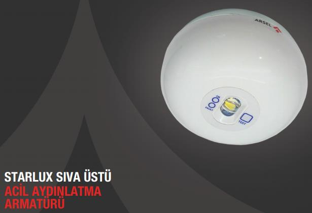 ArselArsel Starlux STU-101 Sıva Üstü Acil Aydınlatma Armatürü Kesintide 60 Dak. YananME-STU-101SU