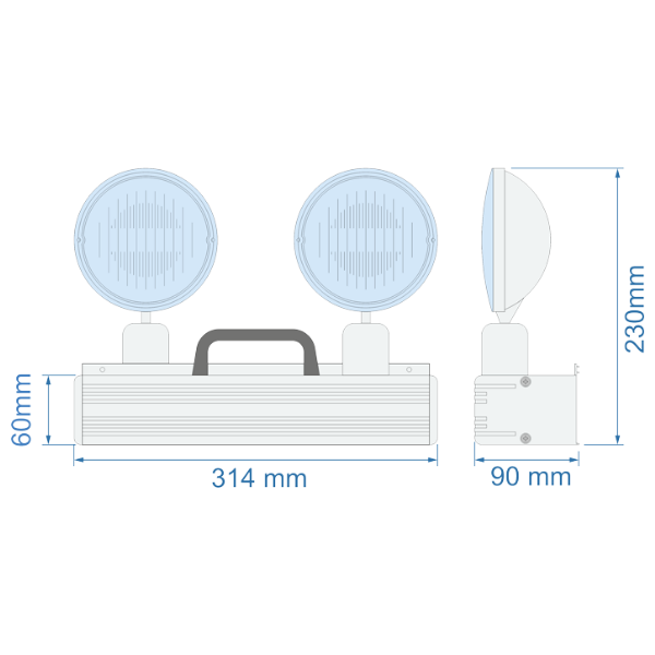 ArselArsel Versalite-LP A31202 Acil Aydınlatma Armatürü Sürekli ve Kesintide 180 Dak. Yanan 2x14 Led Dali KontrollüA31202