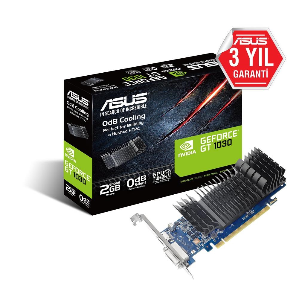 ASUSAsus 2Gb Gddr5 (64Bit) Dvı-Hdmı (GT1030-SL-2G-BRK) 6008 Mhz Ekran Kartı4712900743333