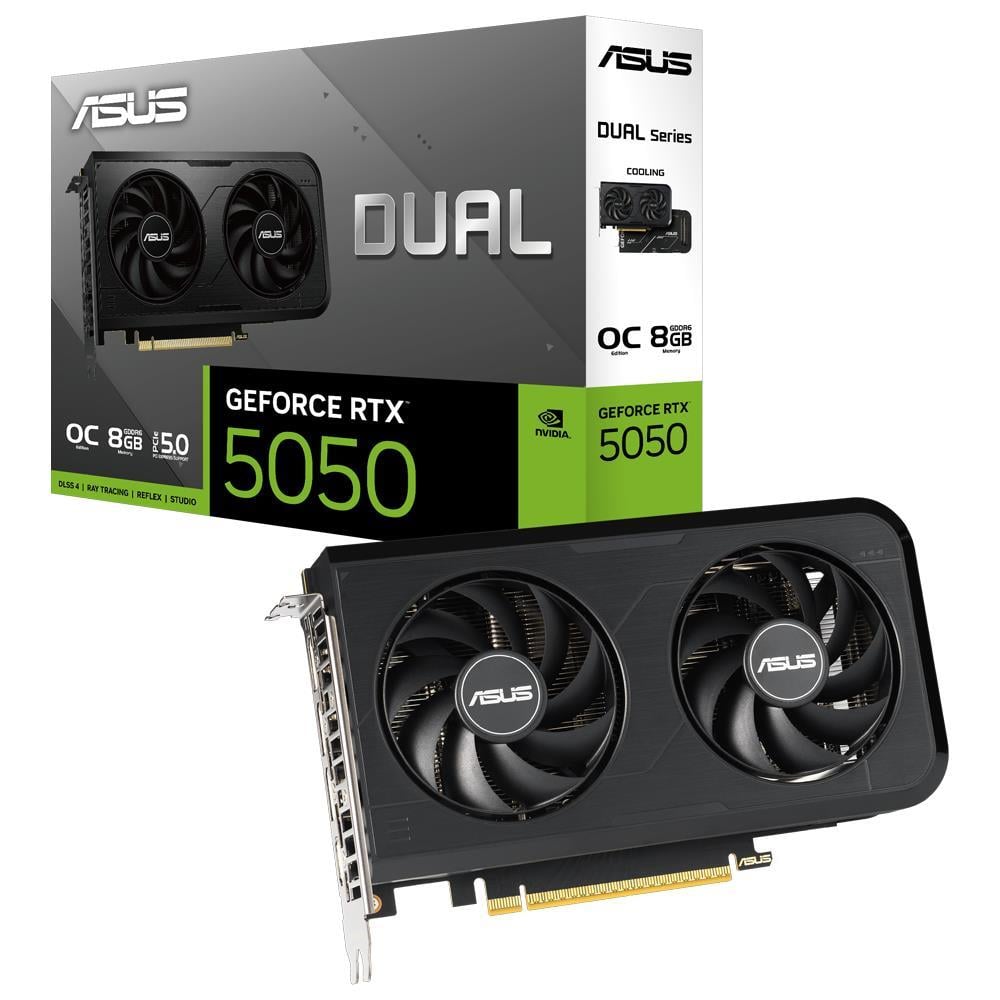 ASUSAsus Dual GeForce RTX5050 OC Edition DUAL-RTX5050-O8G-NVIDIA 8GB GDDR6 DLSS 4 128 Bit Ekran Kartı4711636178518