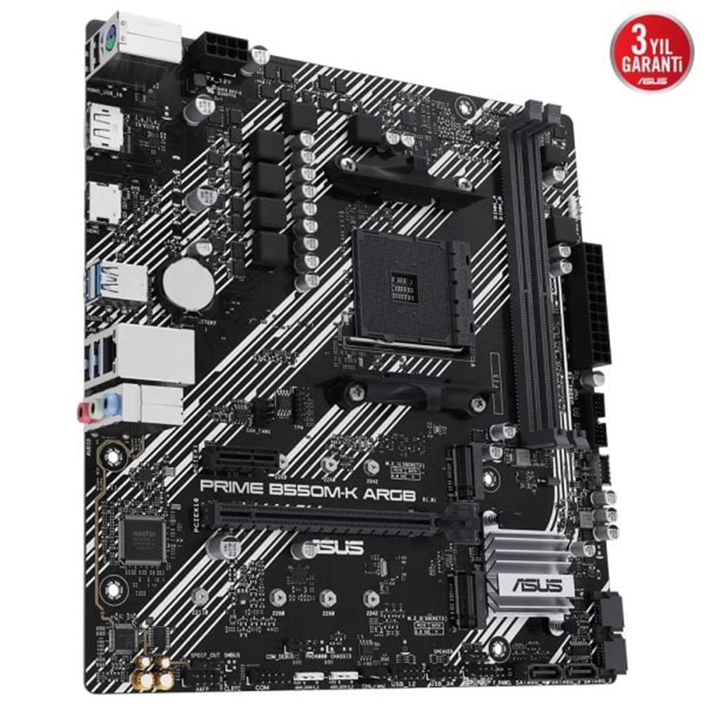 ASUSAsus Prime B550M-K ARGB 5100MHz (OC) DDR4 Soket AM4 M.2 HDMI mATX Anakart4711387316030