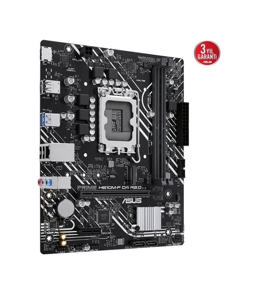 ASUSAsus Prime H610M-F D4 R2.0 3200MHz DDR4 Soket 1700 M.2 HDMI mATX Anakart4711387443361
