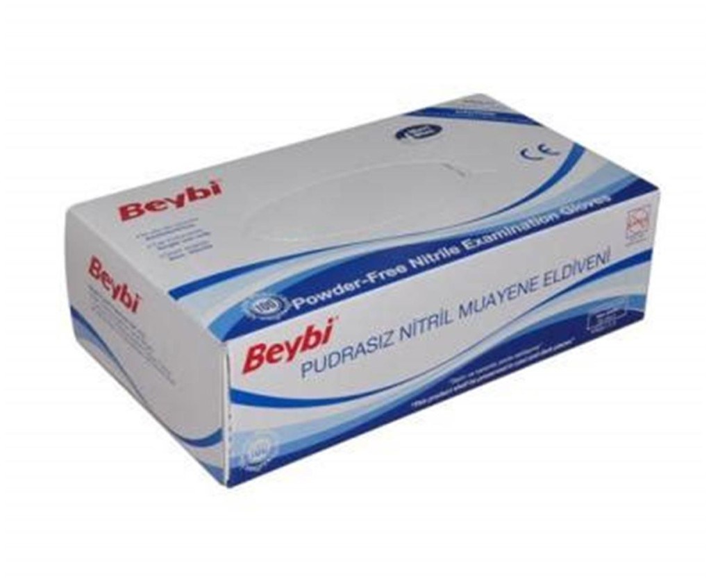 BEYBİBeybi Pudrasız Nitril Mavi (S) small Beden Muayene Eldiven 100lü Paket8681780110749