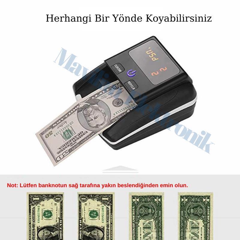 Bill CounterBill Counter AL-130 F5 Taşınabilir Para Kontrol Makinesi  TL,  EURO, USD, GBP, CHF 5 Ülke ParasıAL-130 F5-BAT