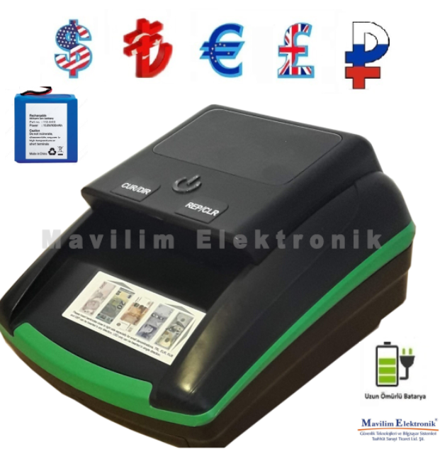 Bill CounterBill Counter AL-130 F5 Taşınabilir Para Kontrol Makinesi  TL,  EURO, USD, GBP, CHF 5 Ülke ParasıAL-130 F5-BAT
