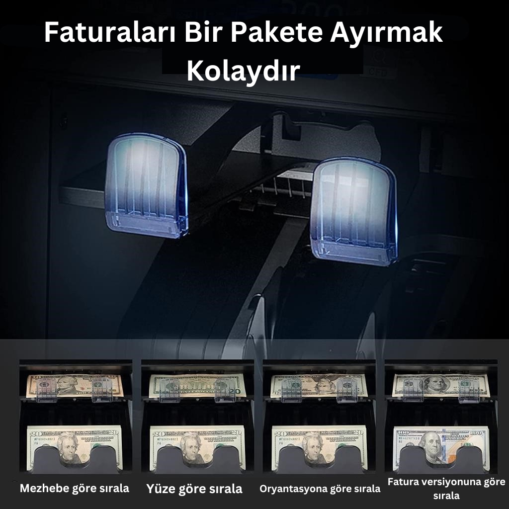 Bill CounterBill Counter AL-955A Çift Cıslı Karışık Para Sayma ve Tanıma Makinesi 25 Ülke Parası AL-955