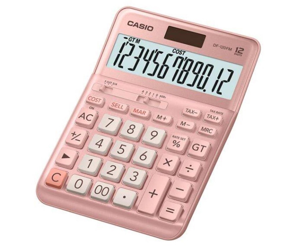 CasioCasio DF-120FM-PK Pembe 12 Hane Masa Üstü Hesap Makinesi4549526701375