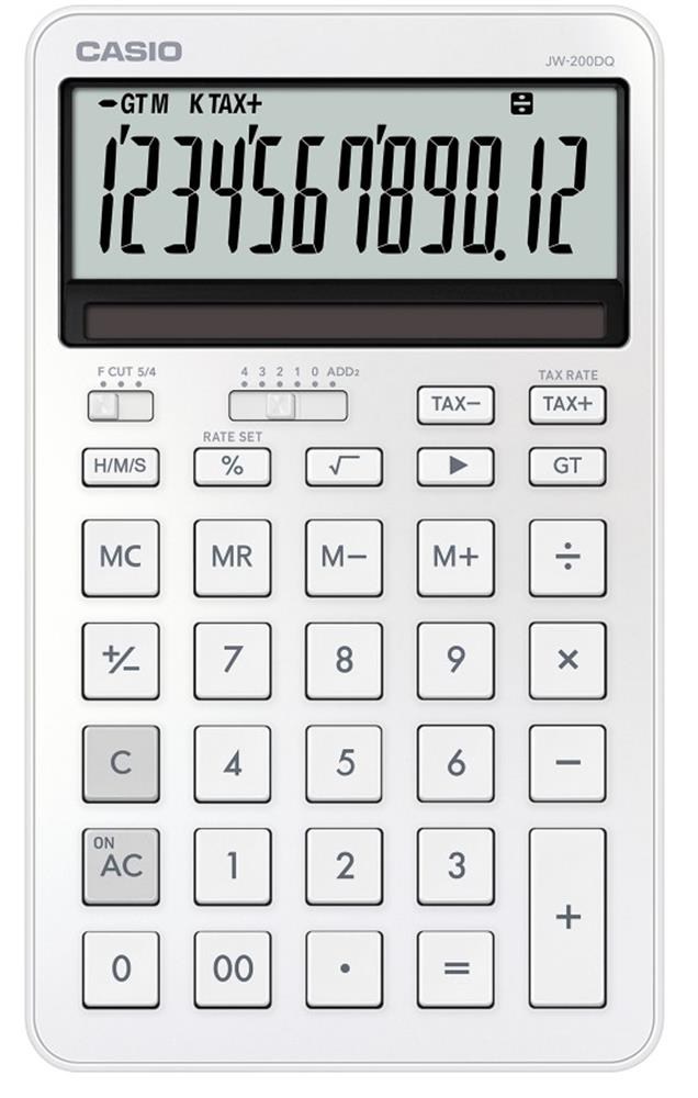 CasioCasio JW-200DQ-WE 12 Hane İpeksi Beyaz Masa Üstü Hesap Makinesi4549526621390