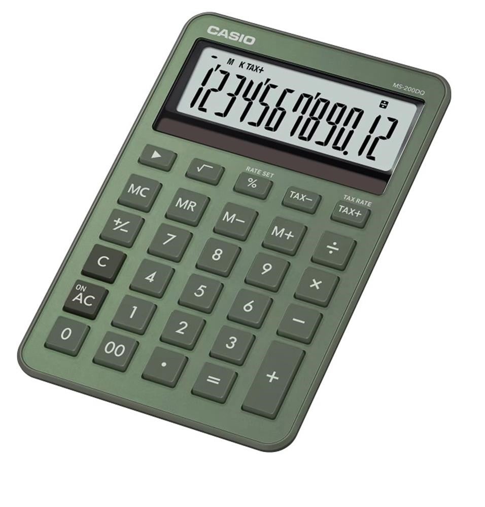CasioCasio MS-200DQ-GN 12 Hane Puslu Yeşil Üstü Hesap Makinesi4549526621024