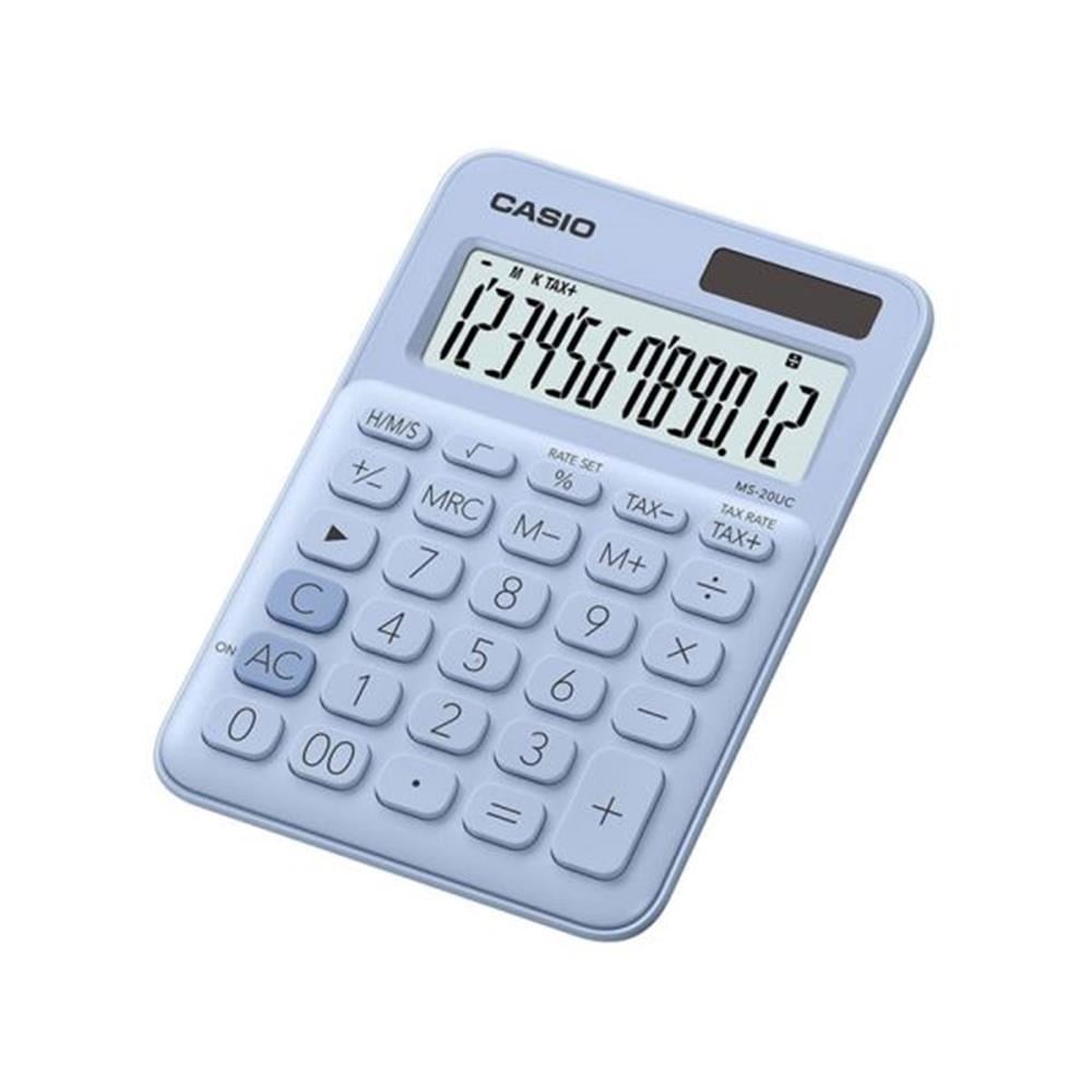 CasioCasio MS-20UC-LB 12 Hane Açık Mavi Masa Üstü Hesap Makinesi4549526603679