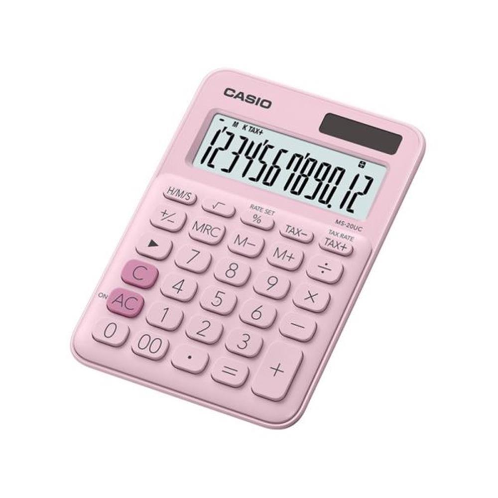 CASIOCasio MS-20UC-PK 12 Hane Açık Pembe Masa Üstü Hesap Makinesi4549526603662