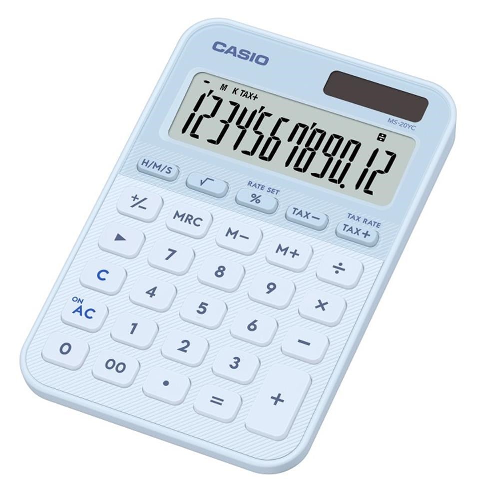 CasioCasio MS-20YC-LB 12 Hane Açık Mavi Masa Üstü Hesap Makinesi4549526621215
