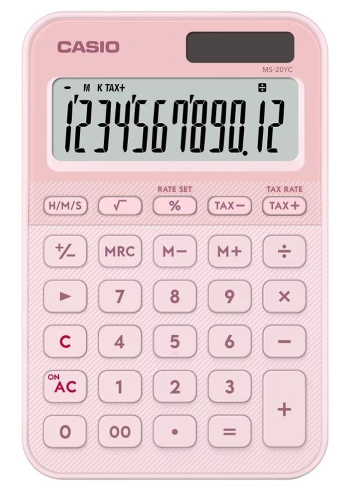 CasioCasio MS-20YC-LP 12 Hane Açık Pembe Masa Üstü Hesap Makinesi4549526621178
