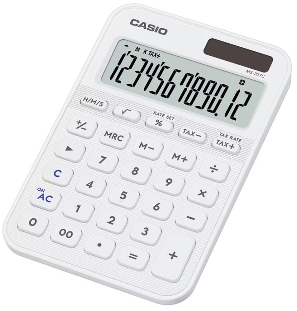 CasioCasio MS-20YC-WE 12 Hane Beyaz Masa Üstü Hesap Makinesi4549526621161