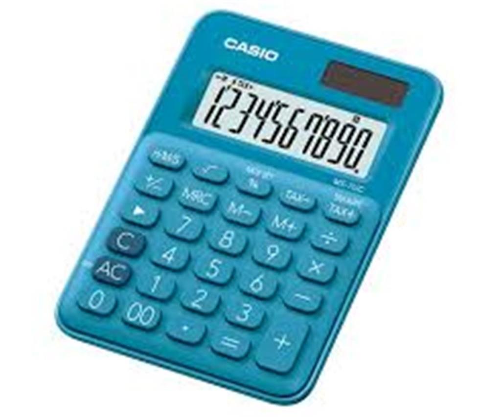 CASIOCasio MS-7UC-BU 10 Hane Mavi Masa Üstü Hesap Makinesi4549526603839