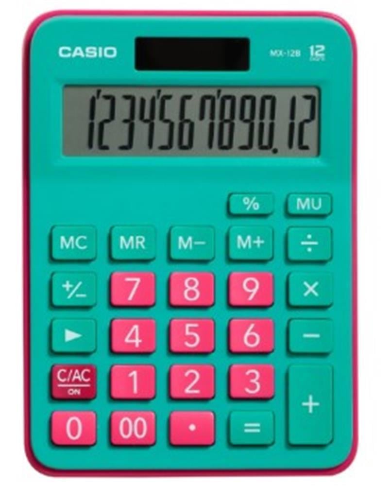 CASIOCasio MX-12B-GNRD Yeşil+Pembe 12 Hane Masa Üstü Hesap Makinesi4549526615375