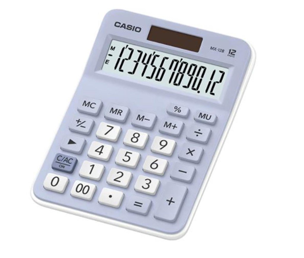 CasioCasio MX-12B-LB Açık Mavi 12 Hane Masa Üstü Hesap Makinesi4549526613784