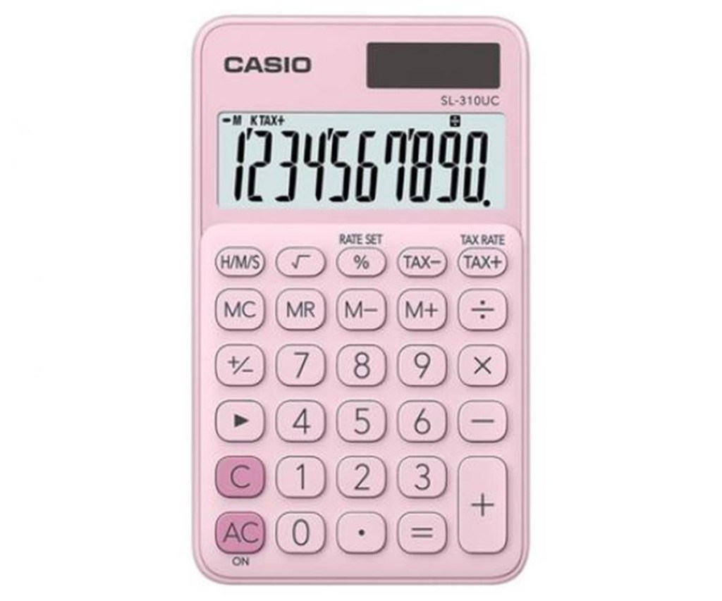 CasioCasio SL-310UC-PK Cep Tipi 10 Hane Pembe Hesap Makinesi4549526603761