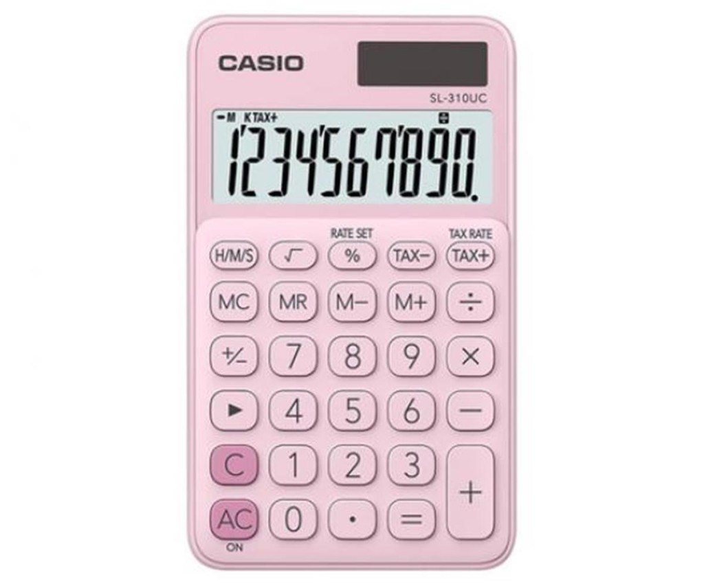 CasioCasio SL-310UC-PK Cep Tipi 10 Hane Pembe Hesap Makinesi4549526603761