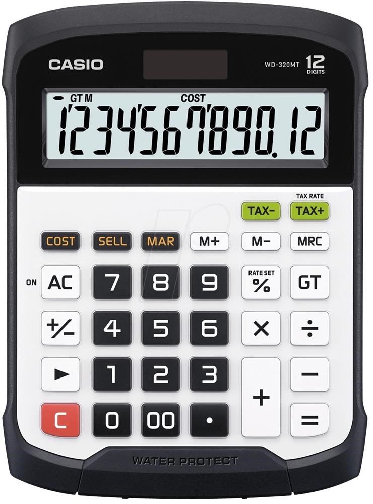 CasioCasio WD-320MT 12 Hane Suya-Toza Dayanıklı Masa Üstü Hesap Makinesi4549526617317