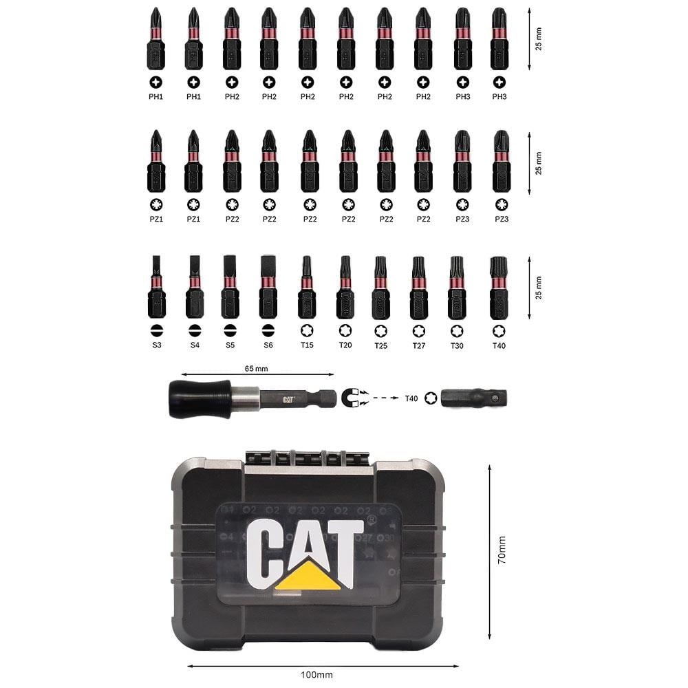 CATCAT DA01901 32 Parça Manganez Fosfat Alaşımlı Vidalama Uç SetiDA01901
