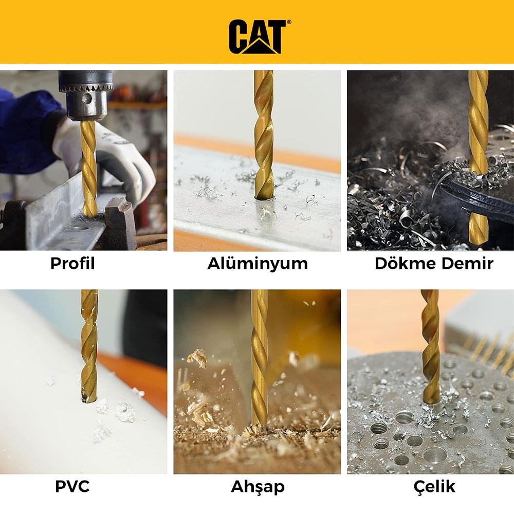 CATCAT DA02901 16 Parça Profesyonel Titanyum Kaplama HSS Metal Delici Matkap UcuDA02901