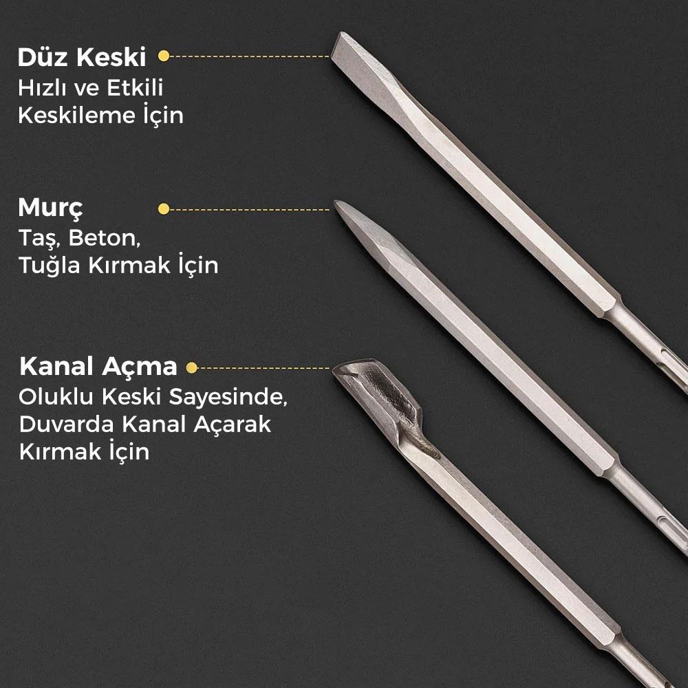 CATCAT DA03902 17 Parça Tungsten Karbür SDS-Plus Beton Kırıcı/Delici Matkap UcuDA03902