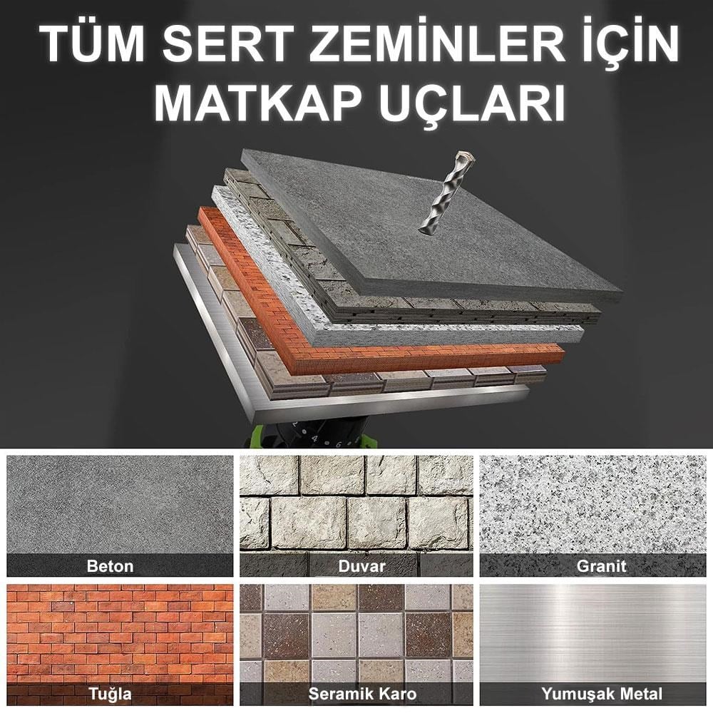 CATCAT DA04901 8 Parça Tungsten Karbür Beton Matkap Uç SetiDA04901
