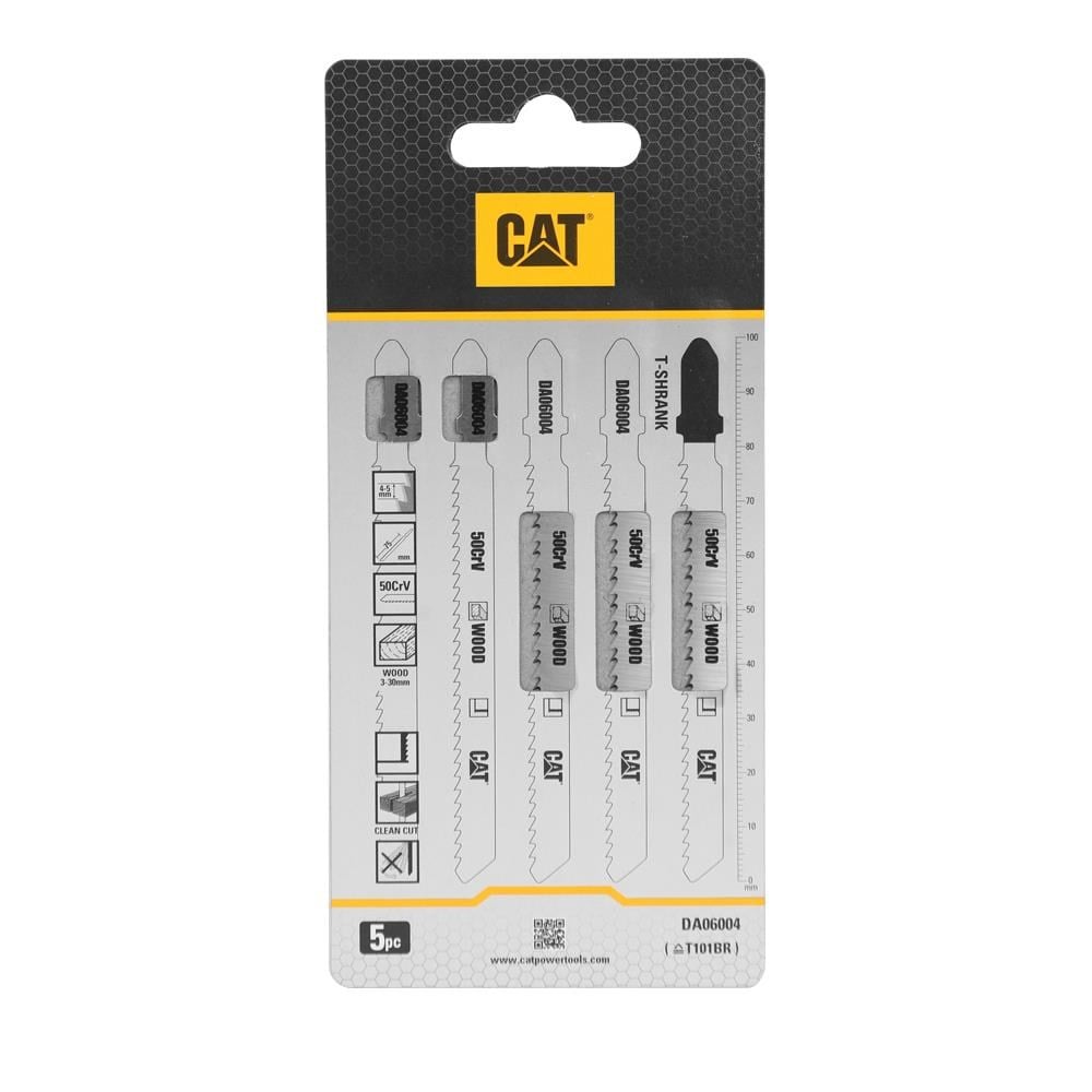 CATCAT DA06004 5 Parça Profesyonel Ahşap Ters Çapaksız Temiz Kesim Dekupaj Testere Bıçağı, UcuDA06004