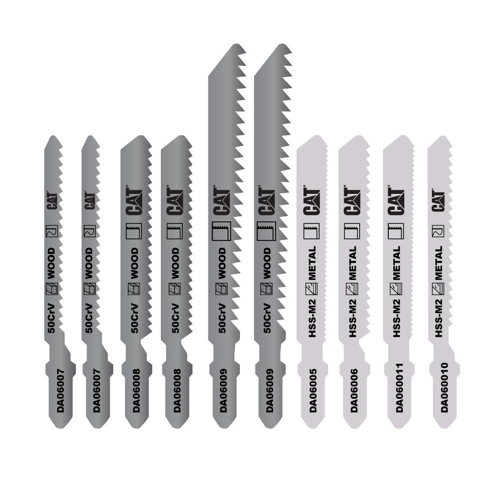 CATCAT DA06901 10 Parça Profesyonel Metal/Ahşap Hassas/Kaba Kesim Dekupaj Testere UcuDA06901