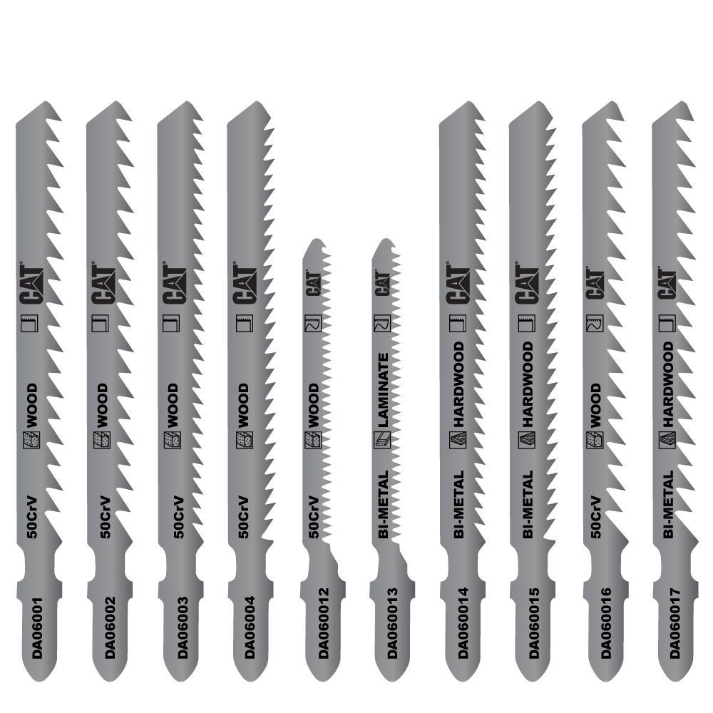 CATCAT DA06902 10 Parça Profesyonel Ahşap Hassas/Kaba/Düz/Kavisli Kesim Dekupaj Testere UcuDA06902