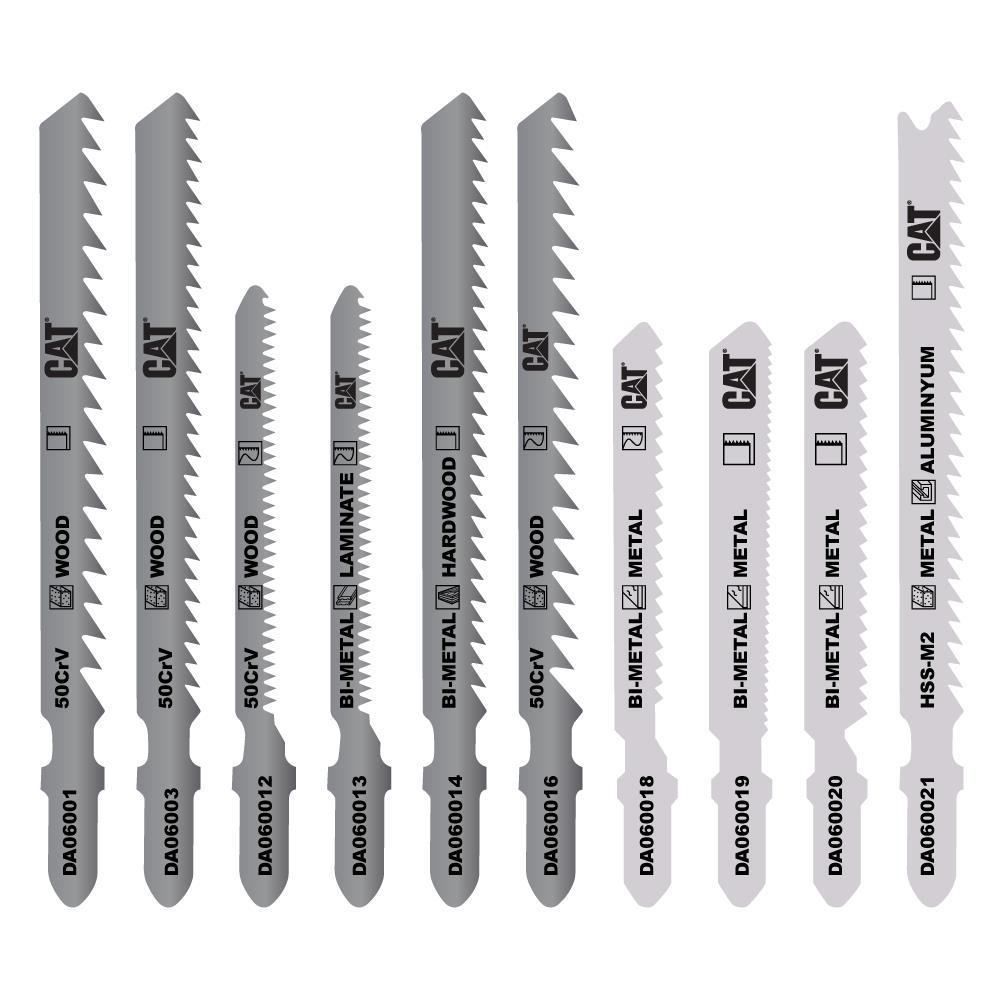 CATCAT DA06903 10 Parça Profesyonel Metal/Ahşap Hassas/Kaba Kesim Dekupaj Testere UcuDA06903