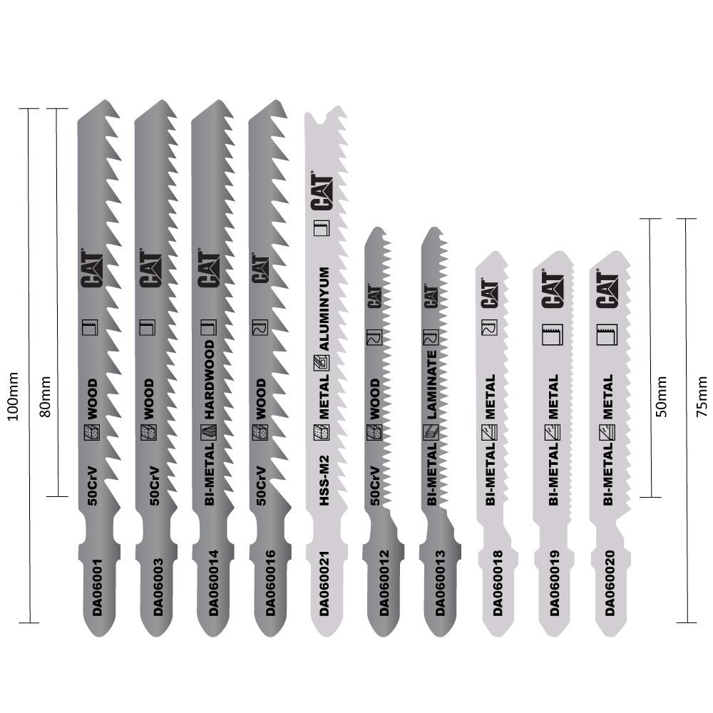 CATCAT DA06903 10 Parça Profesyonel Metal/Ahşap Hassas/Kaba Kesim Dekupaj Testere UcuDA06903
