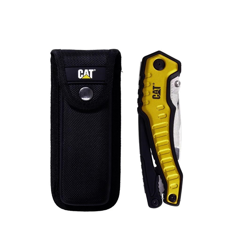 CATCAT DA980045 9 IN 1 Çok Fonksiyonlu Katlanabilir 27CM Paslanmaz Çelik Sarı Kamp Çakısı Bıçağı + Taşıma KılıfıDA980045