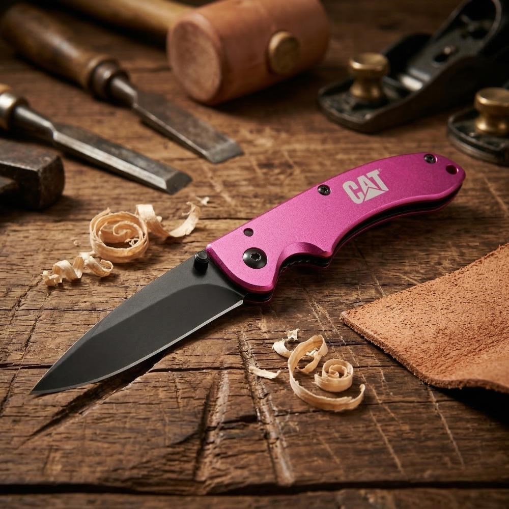 CATCAT DA980060 Kemer Askı Kancalı Katlanabilir 15CM Paslanmaz Çelik Pembe Kamp ÇakısıDA980060