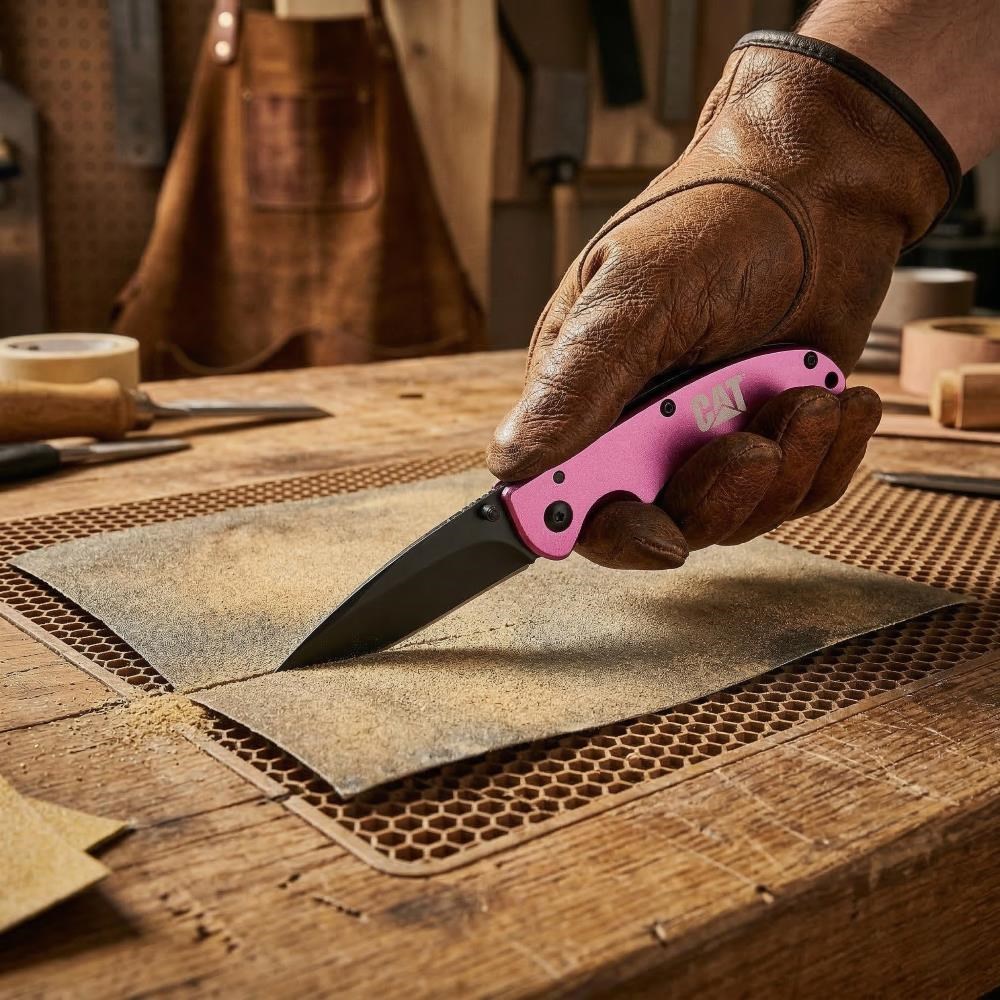CATCAT DA980060 Kemer Askı Kancalı Katlanabilir 15CM Paslanmaz Çelik Pembe Kamp ÇakısıDA980060
