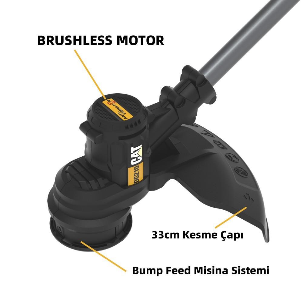 CATCAT DG210 18Volt 4.0Ah. Li-ion 33cm Tek Akülü Profesyonel Misinalı Çim ve Kenar KesmeDG210