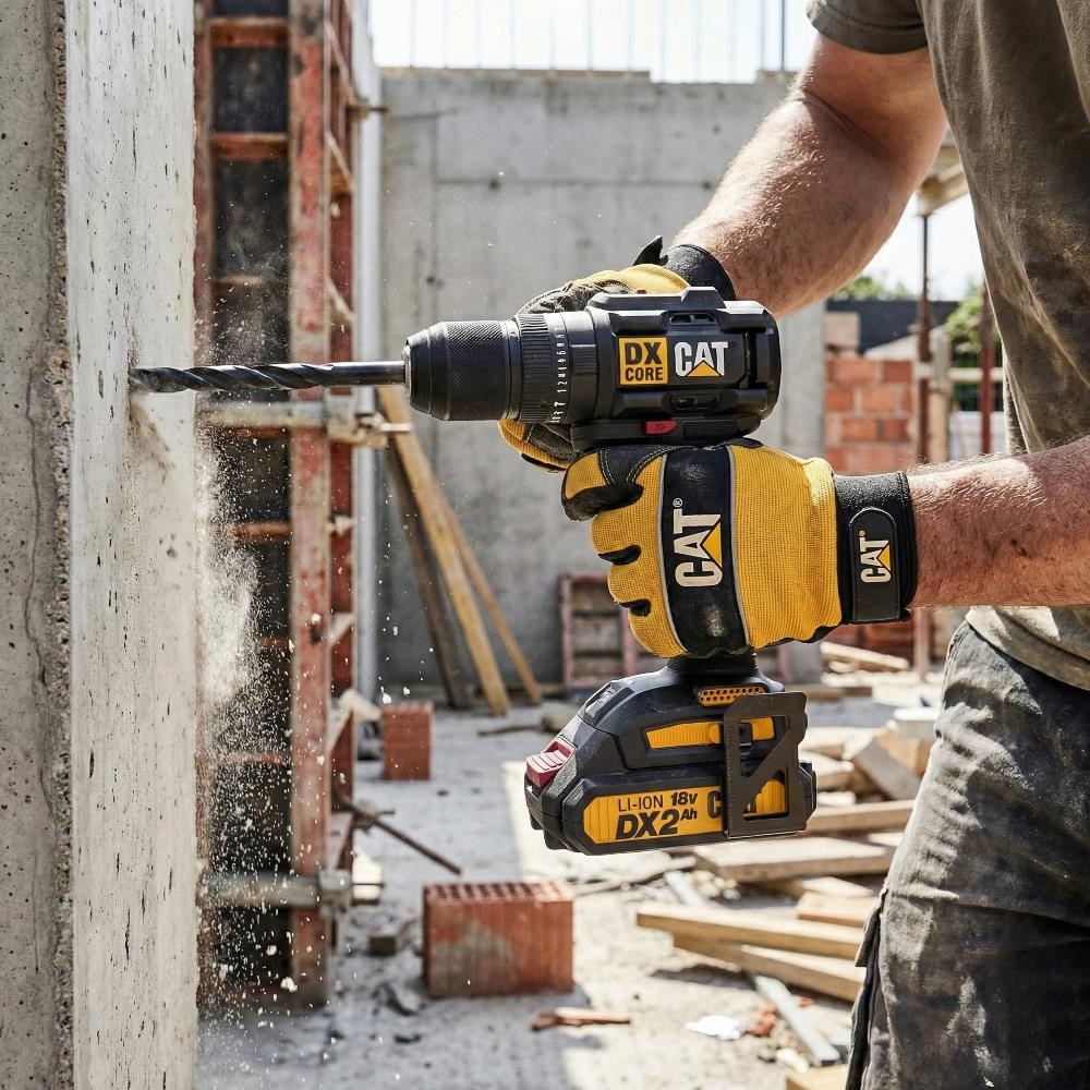 CATCAT DX1010.1 18Volt 2.0Ah Li-ion Çift Akülü Kömürsüz Profesyonel Şarjlı Darbeli Matkap + 20 Parça Delme Vidalama Uç SetiDX1010.1