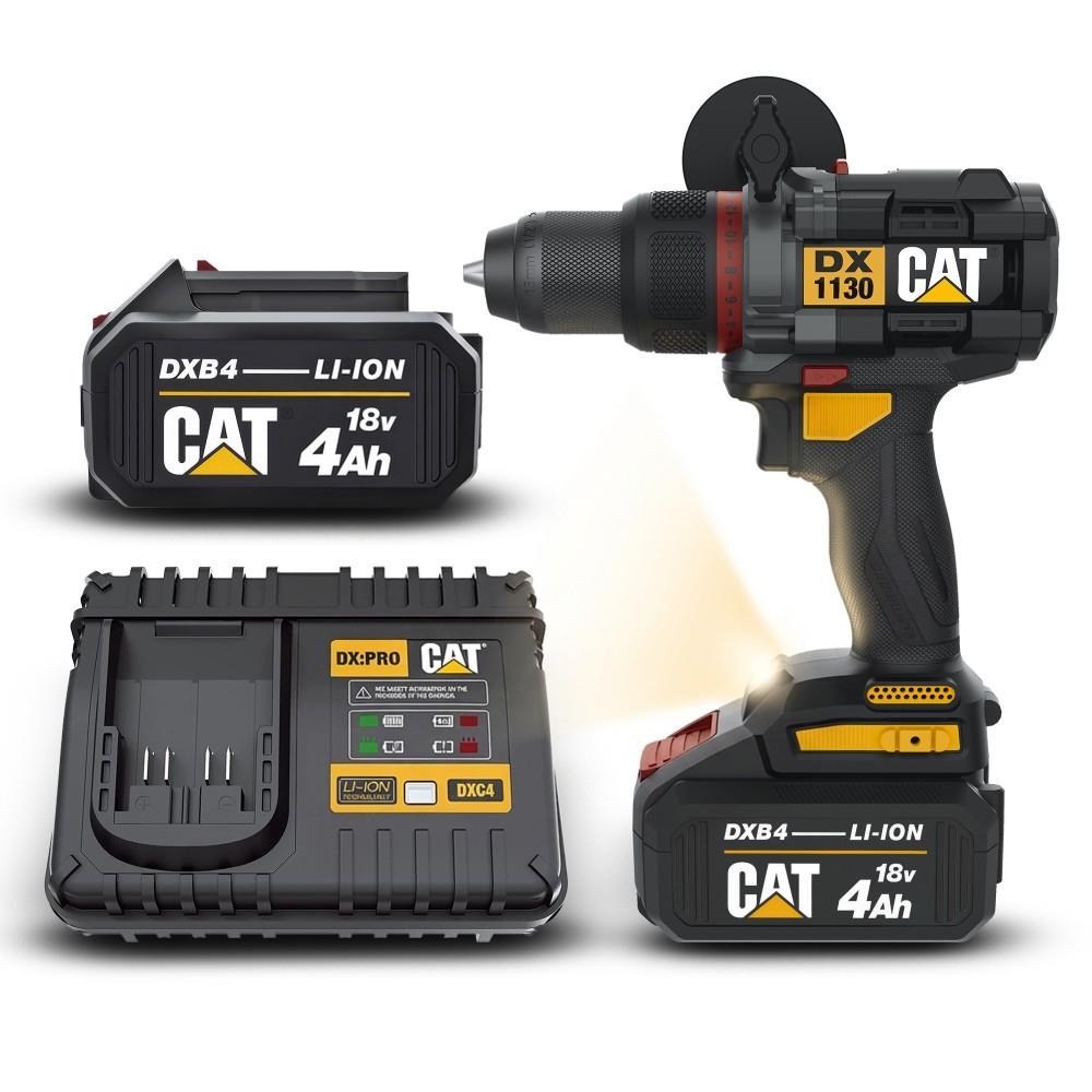 CATCAT DX1130.1 18Volt/4.0Ah Li-ion 80Nm Çift Akülü Kömürsüz Profesyonel Şarjlı Darbeli MatkapDX1130.1