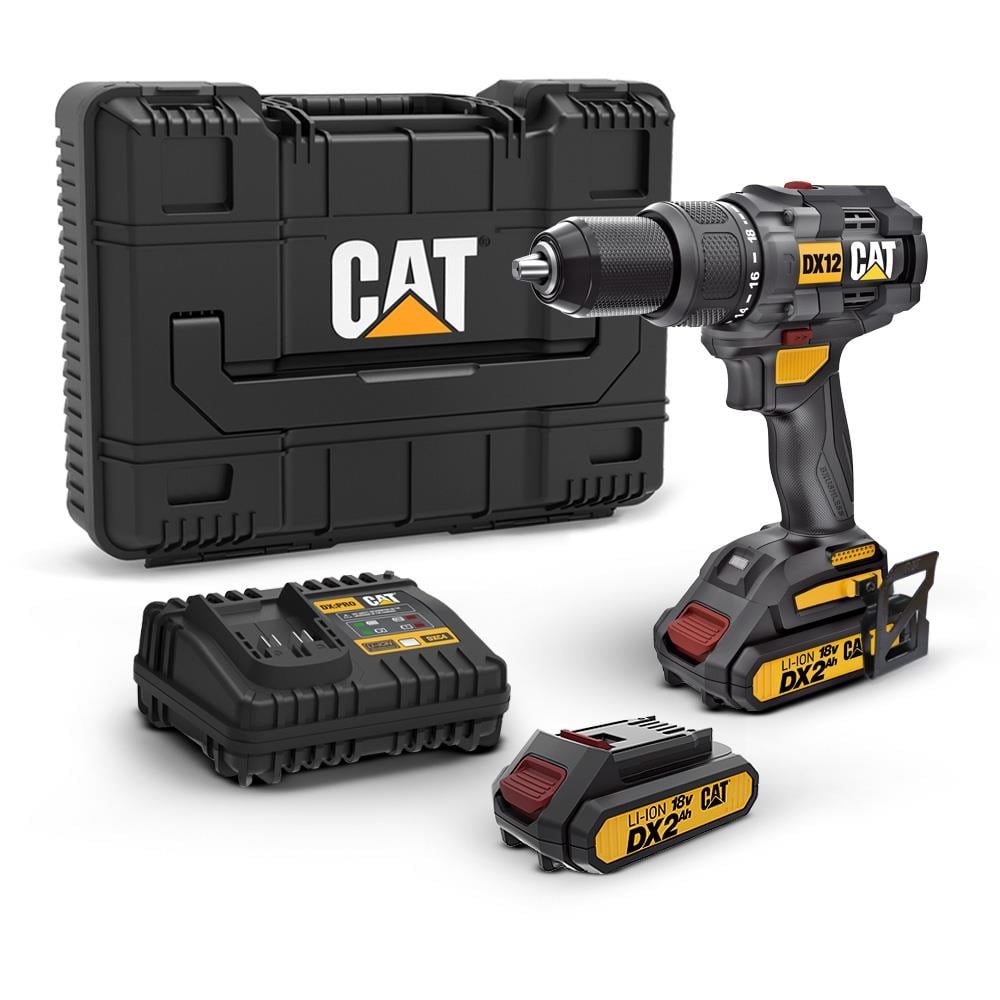 CATCAT DX12 18Volt/2.0Ah Li-ion Çift Akülü Kömürsüz Profesyonel Şarjlı Darbeli MatkapDX12