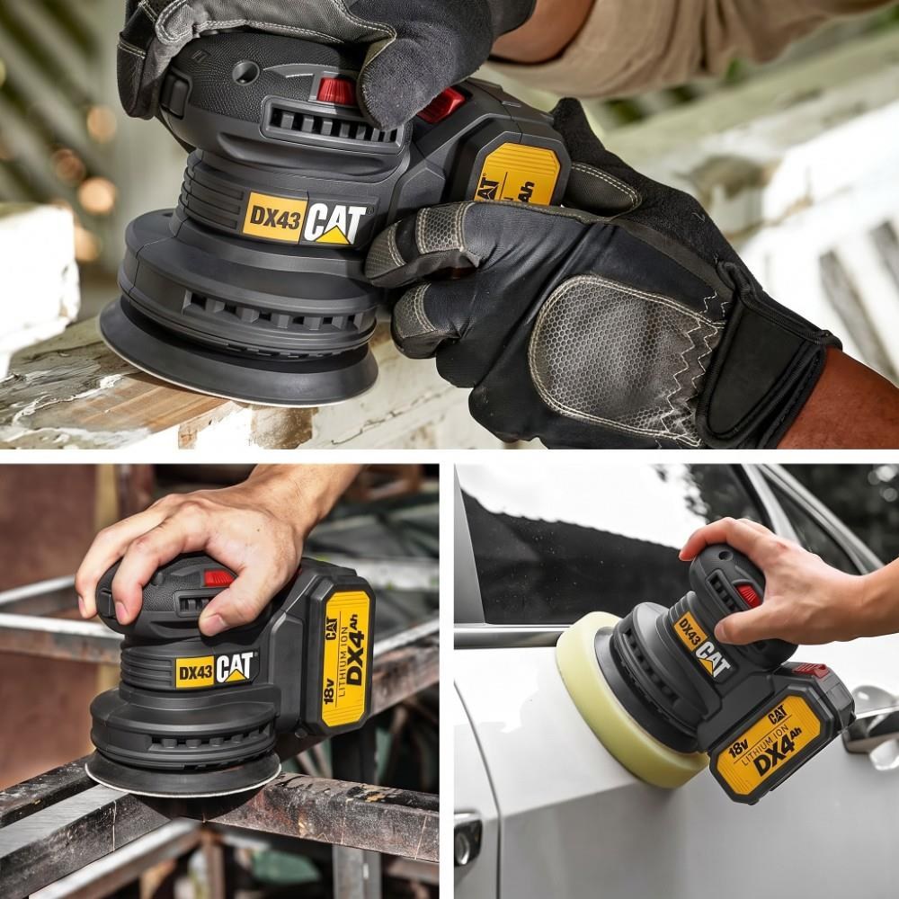 CATCAT DX43B 18Volt 125mm Kömürsüz Devir Ayarlı Profesyonel Eksantrik Zımpara (Akü Dahil Değildir)DX43B