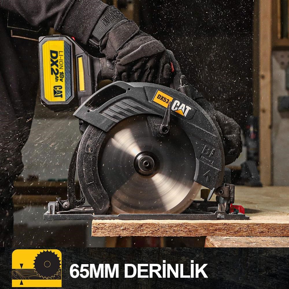 CATCAT DX53BC 18Volt 2.0Ah Li-ion 185mm Tek Akülü Kömürsüz Profesyonel Daire TestereDX53BC