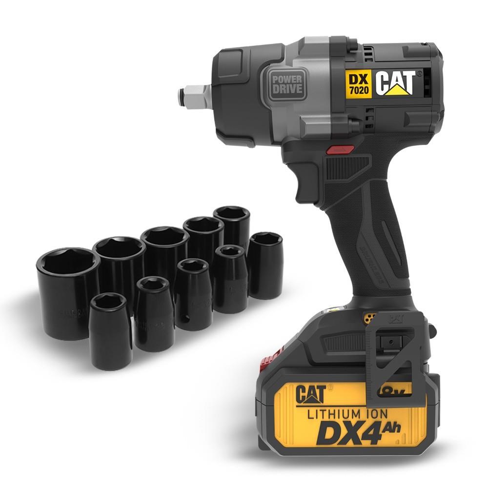 CATCAT DX7020.1 18Volt 4.0 Ah Çift Akülü Kömürsüz 700/880Nm Profesyonel Şarjlı Somun Sıkma + 10 Adet Lokma UcuDX7020.1