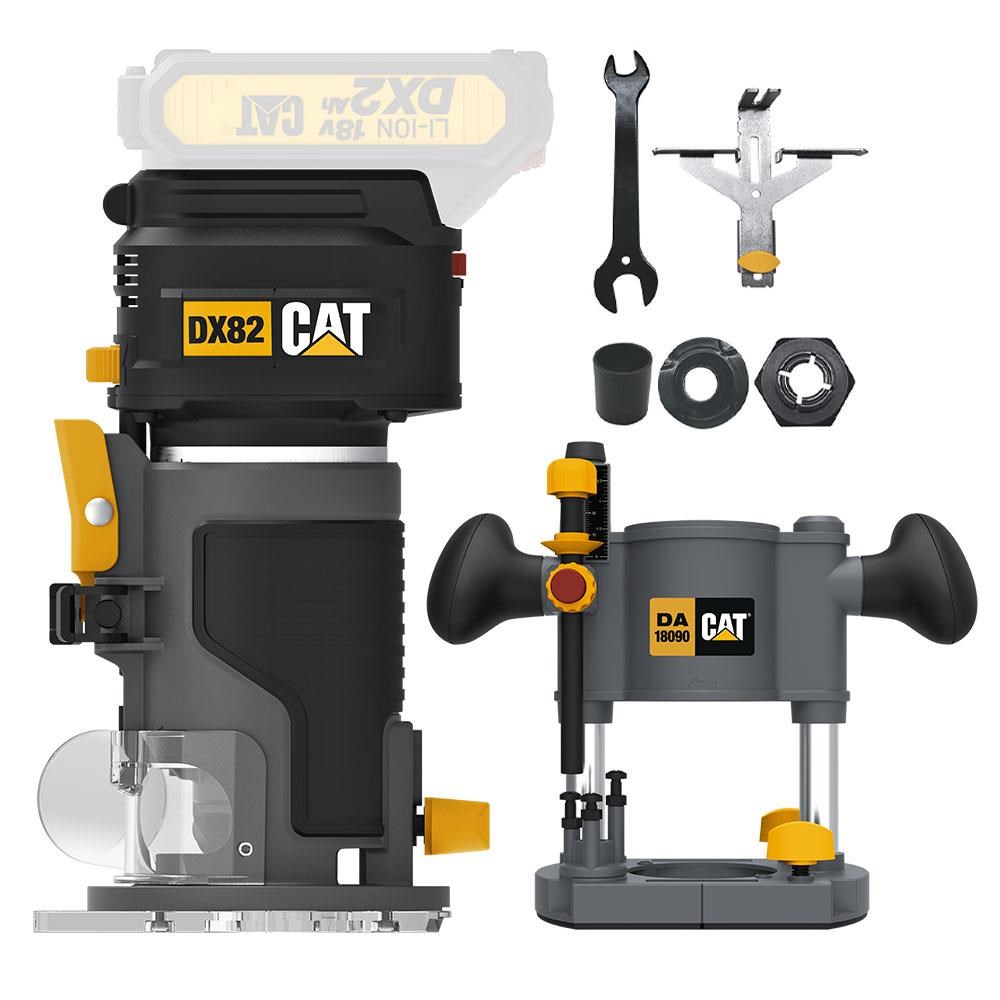 CATCAT DX82B.3 18Volt Şarjlı Kömürsüz 6mm Devir Ayarlı Profesyonel Avuç İçi El Frezesi Formika Tıraşlama (Akü Dahil Değildir)DX82B.3